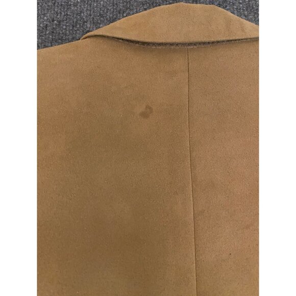 Chaps Mens 44L Tan Vegan Suede Blazer Two-Button Sport Coat Fall Academia Jacket - Picture 15 of 16